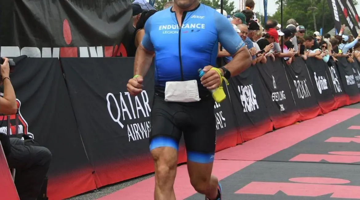 Chris finishing Eagleman 70.3